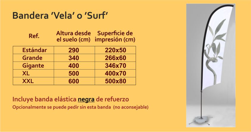 Banderas Vela, Surf banners